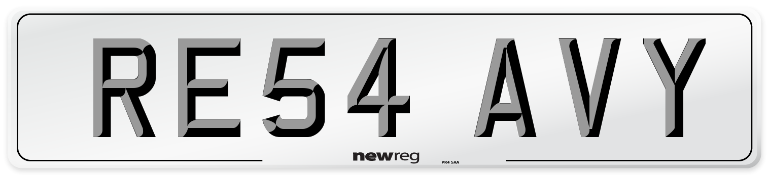 RE54 AVY Number Plate from New Reg